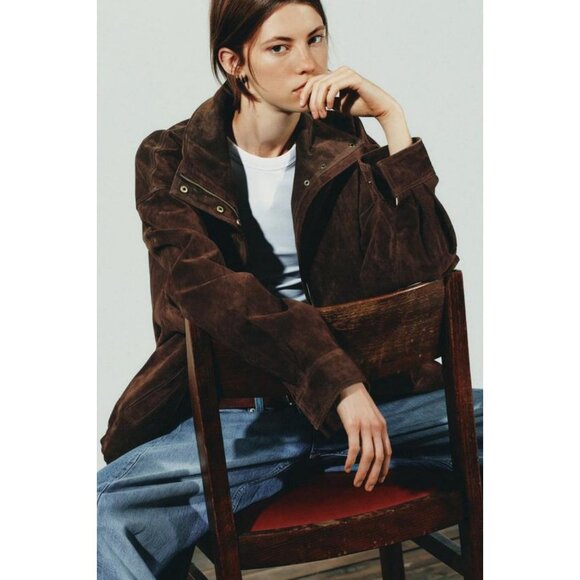 ZARA SUEDE LEATHER JACKET - Picture 1 of 10